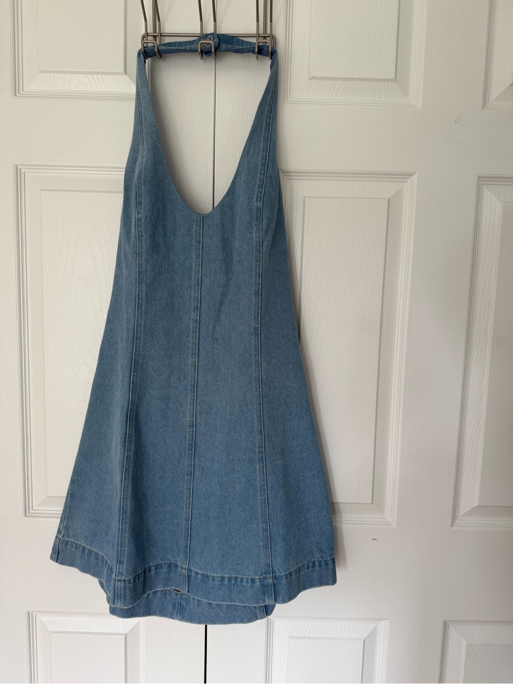 Blue Denim Halter Dress